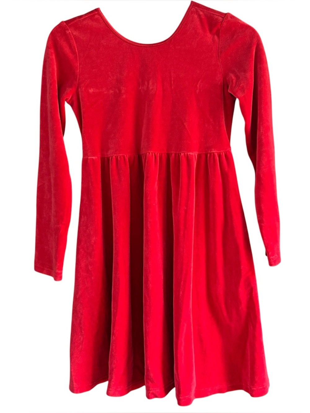 Hanna Andersson size 130 (8) Red Long Sleeve Velvet Dress -
